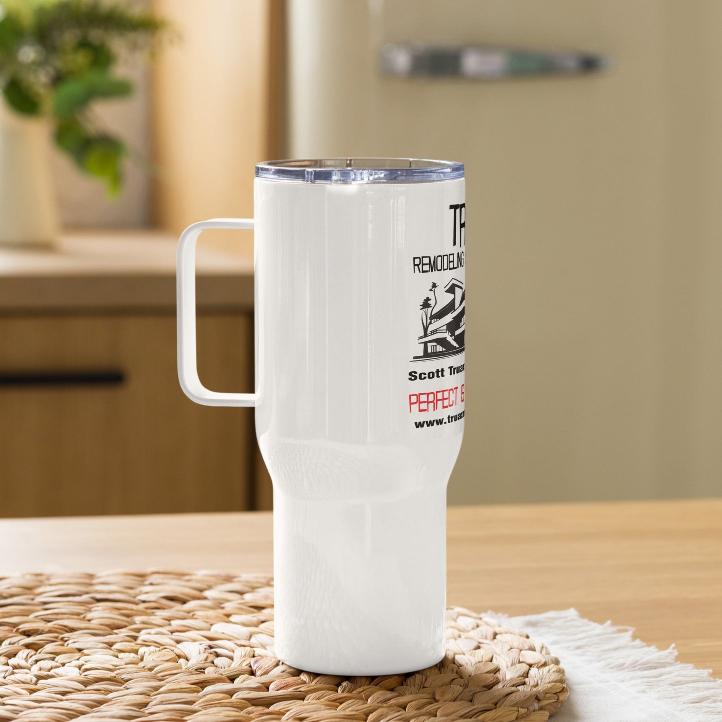 Travel mug with a handle TRuax Remodeling